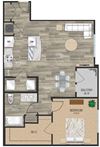 One bedroom floor plan